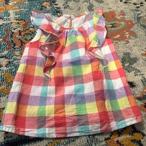 Girls Color Block Plaid Top